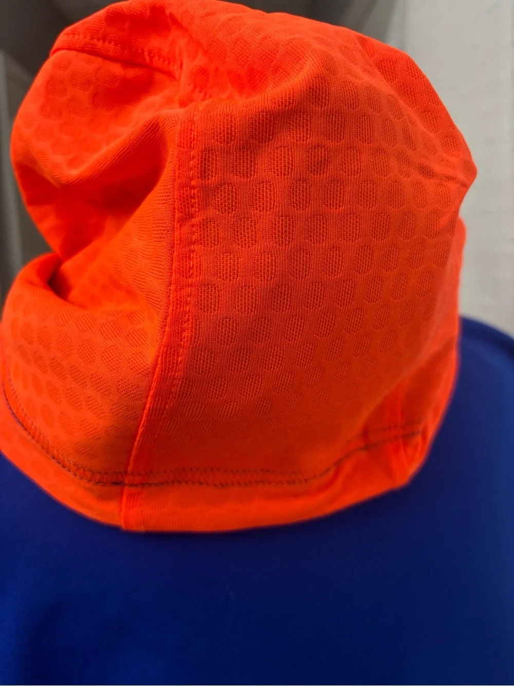 New Balance Youth Royal Blue Crewneck Hoodie with Orange Logo